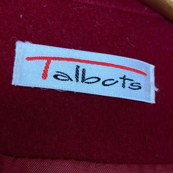 Vtg Talbots Overcoat Womens 20 Red Wool Long Coat Double Breasted USA 80s NWT - Picture 3 of 16